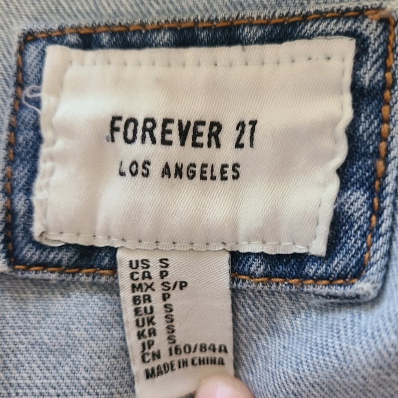S Forever 21 Jean Jacket with faux fur trim - Picture 11 of 14